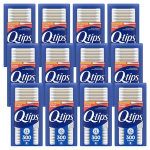 image:imageQTips Antimicrobial Swabs for Cleaning are Made with 100 Percent Cotton 300 Count Pack of 12