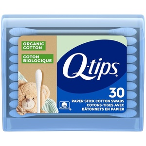 image:imageQTips Organic Cotton Swabs Travel Size Toiletries for Baby Beauty and First Aid 100 Organic Cotton 30 CountTravel Size